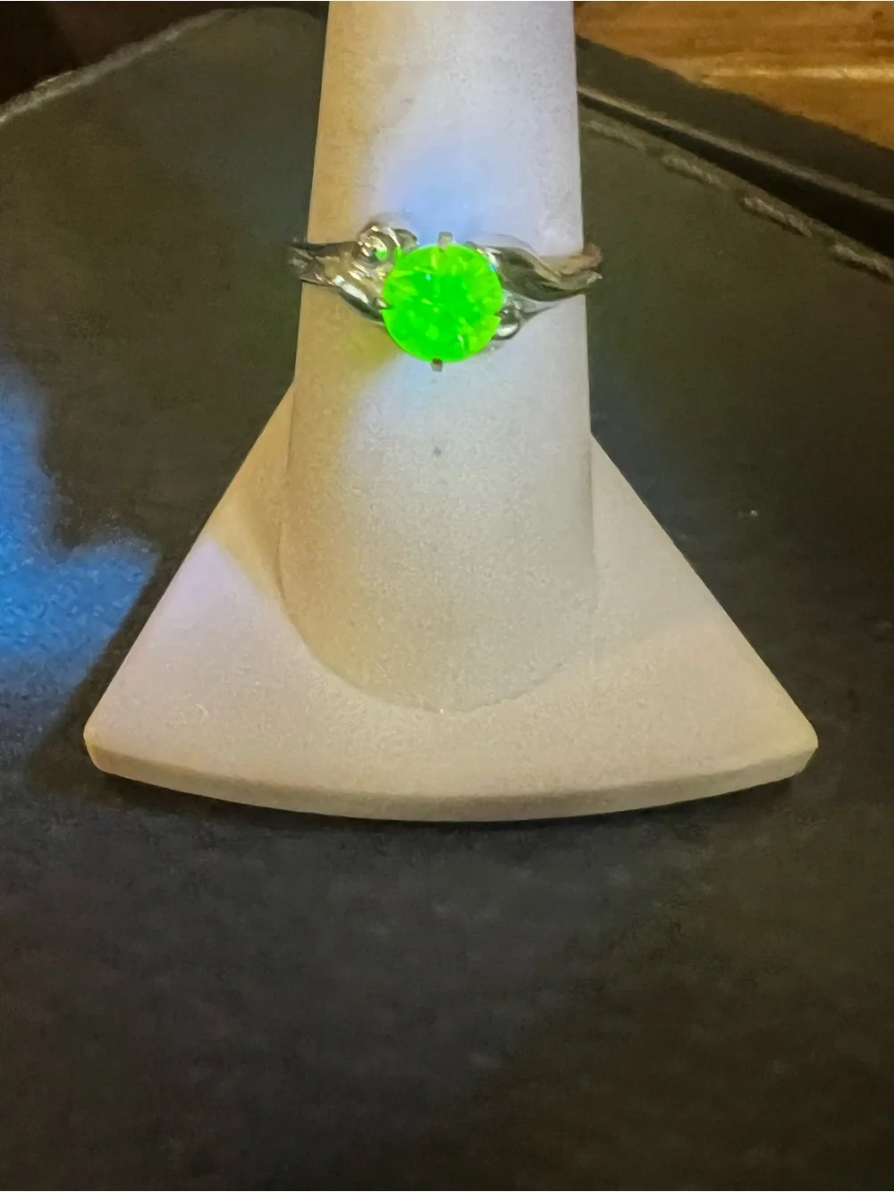 Silver 925 Floral Solitaire Ring with Light Pink Stone